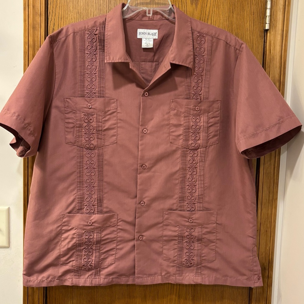 Men's guayabera style button up, John Blair XL